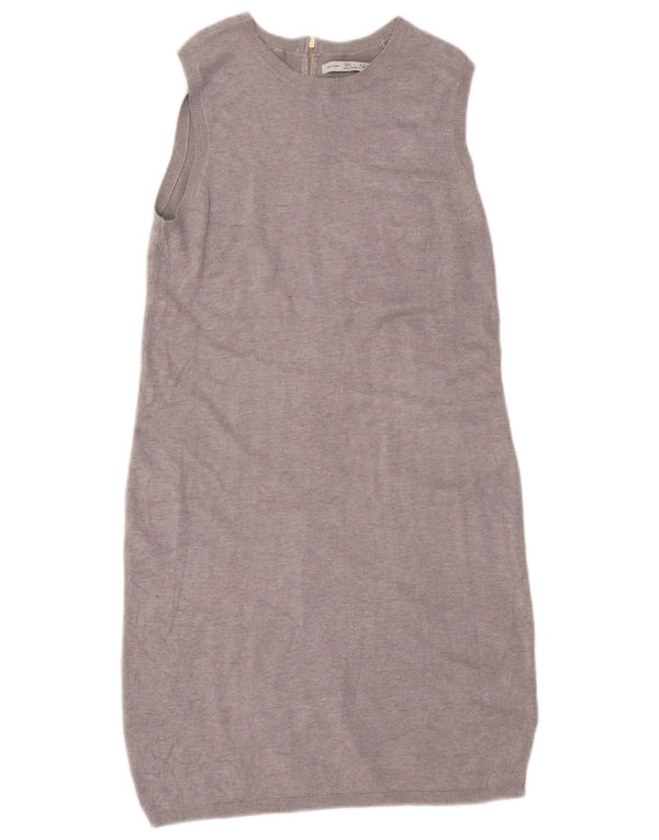 Zara Dame Sleeveless Jumper Dress UK 12 Medium Grey