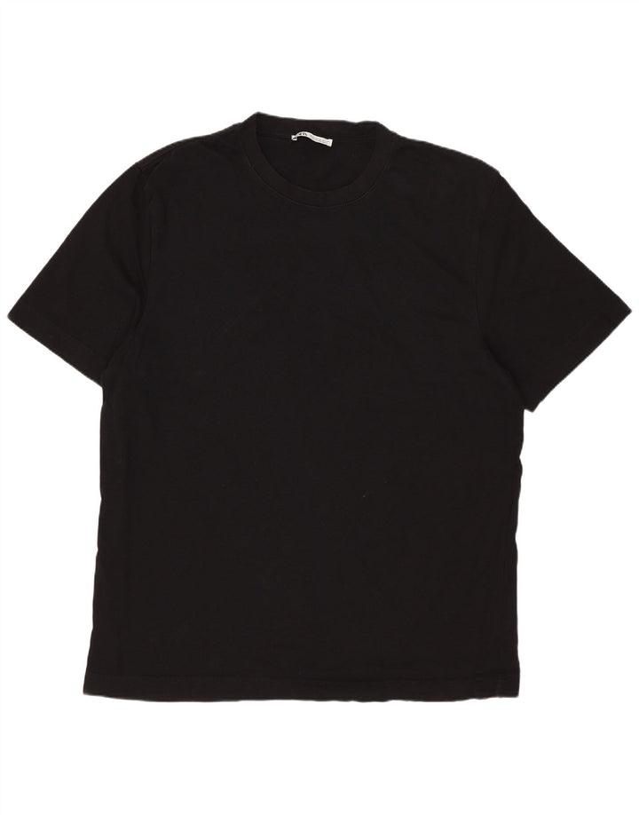ZARA Herre T-Shirt Top XL Sort Bomuld