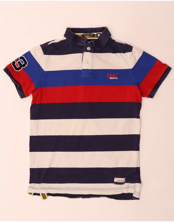 Superdry grafisk poloshirt til mænd, medium flerfarvet stribet bomuld