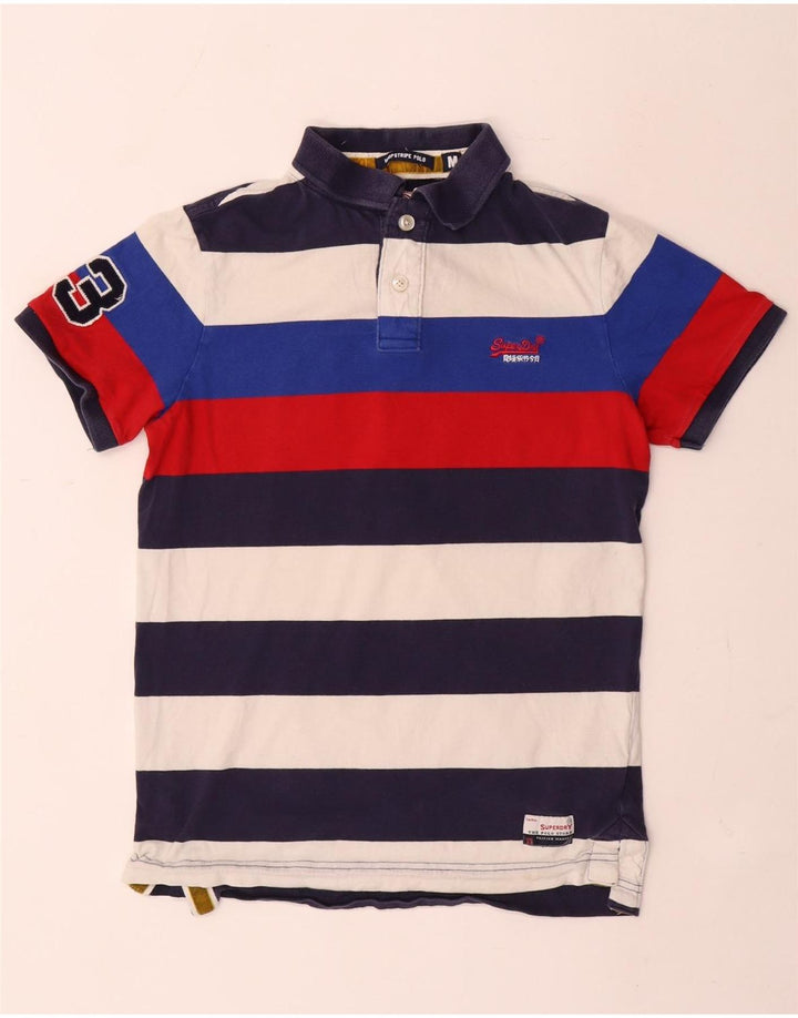 Superdry grafisk poloshirt til mænd, medium flerfarvet stribet bomuld