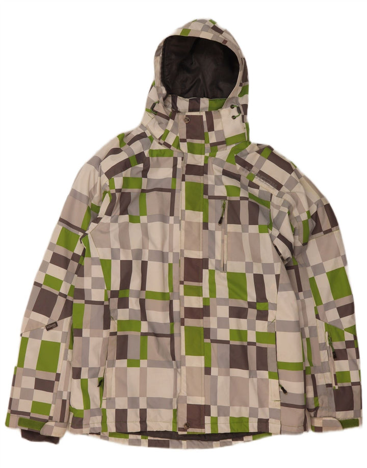 Tog 24 Herre Hætte Skijakke UK 38 Medium Beige Geometrisk