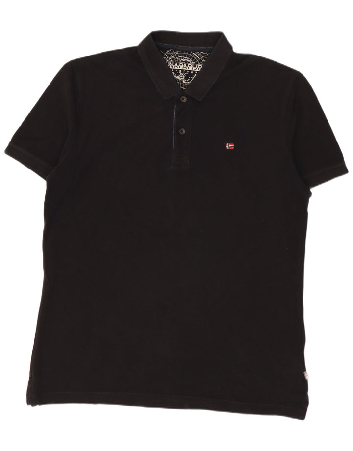 Napapijri Herre poloshirt Stor sort bomuld