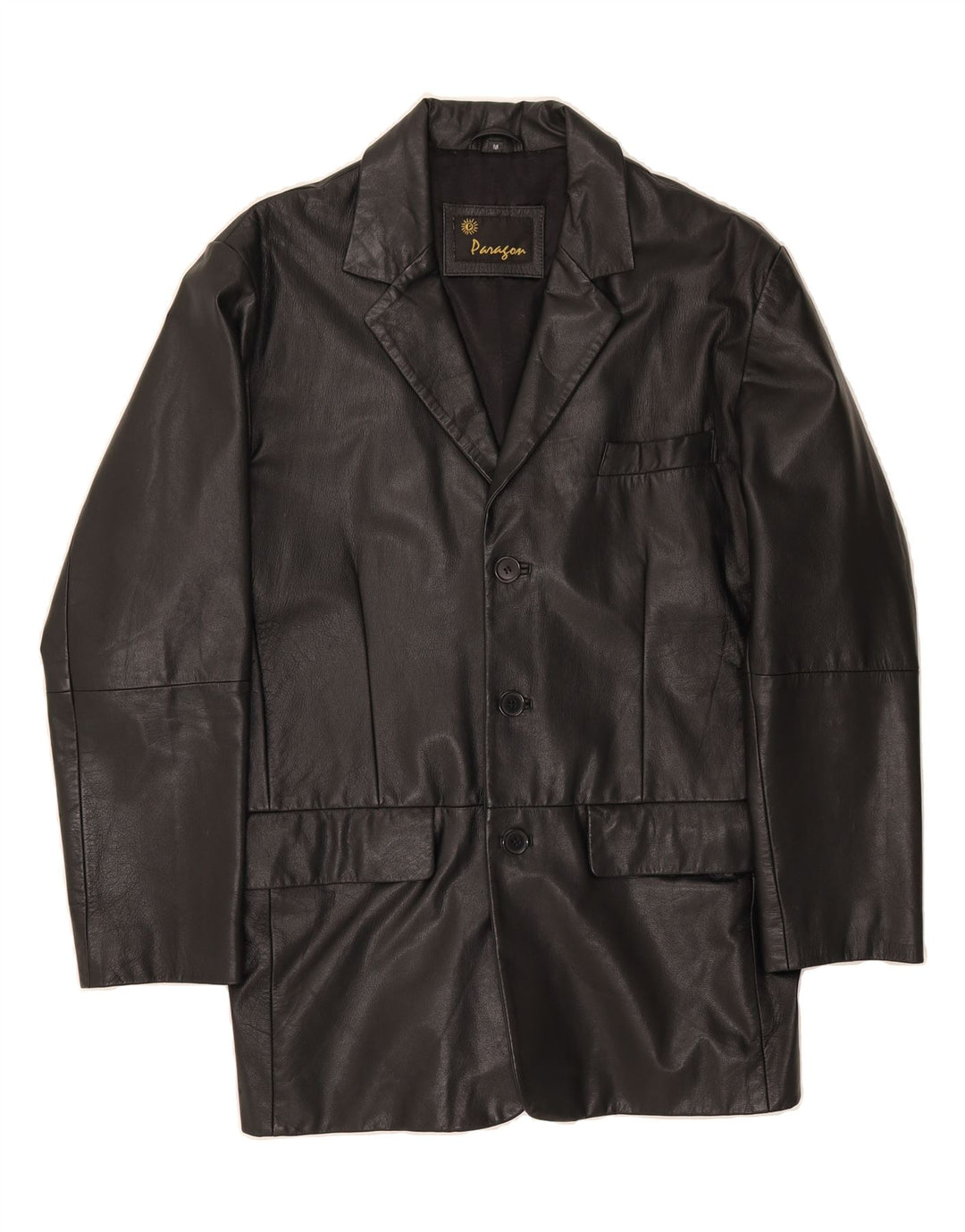 PARAGON Mens Leather Jacket UK 38 Medium Black Leather Vintage Paragon and Second-Hand Paragon from Messina Hembry 