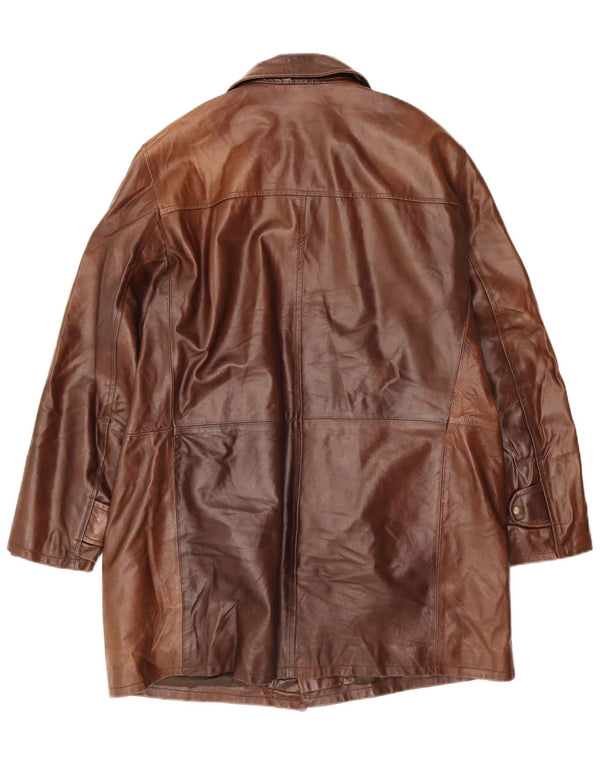 Vintage herre læderfrakke UK 44 2XL brunt læder