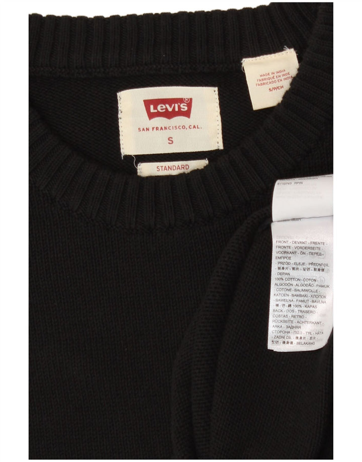 Levi's Herre standard sweater med rund hals, lille sort bomuld