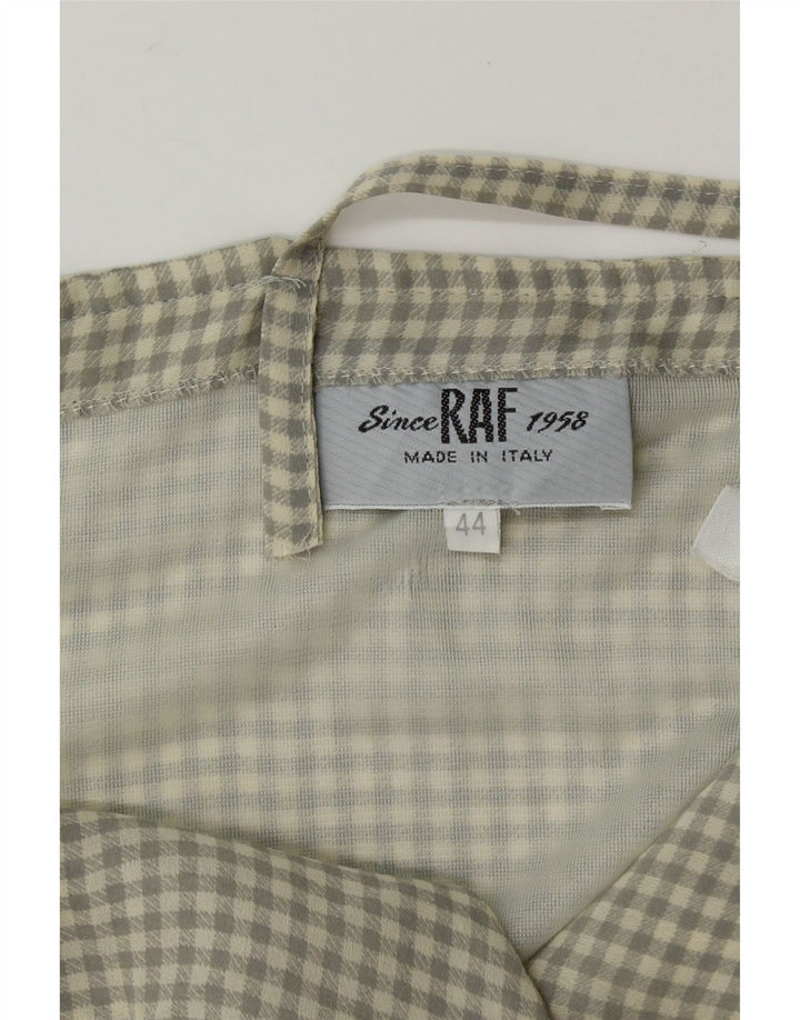 VINTAGE Womens Sleeveless A-Line Dress IT 44 Medium Grey Gingham Vintage Vintage and Second-Hand Vintage from Messina Hembry 