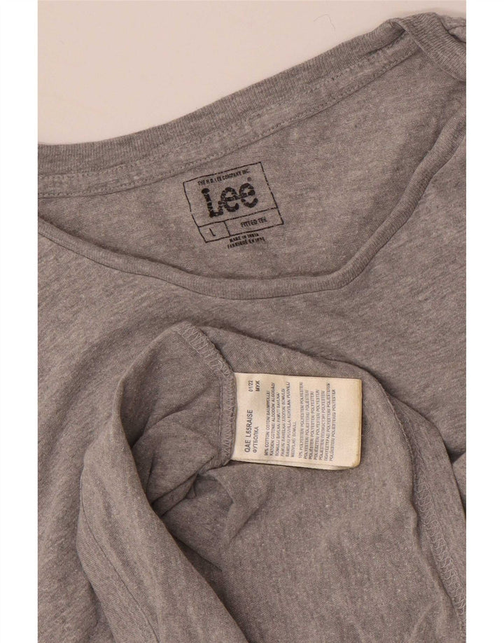 Lee Herre T-Shirt Top Stor Grå Bomuld