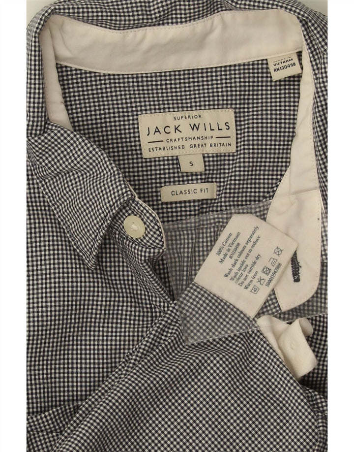 Jack Wills Herre Classic Fit skjorte lille sort Gingham bomuld