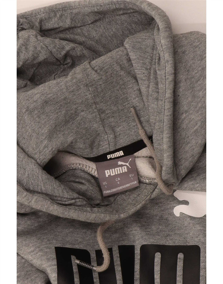 Puma Grafisk hættetrøje til mænd, stor grå flækket