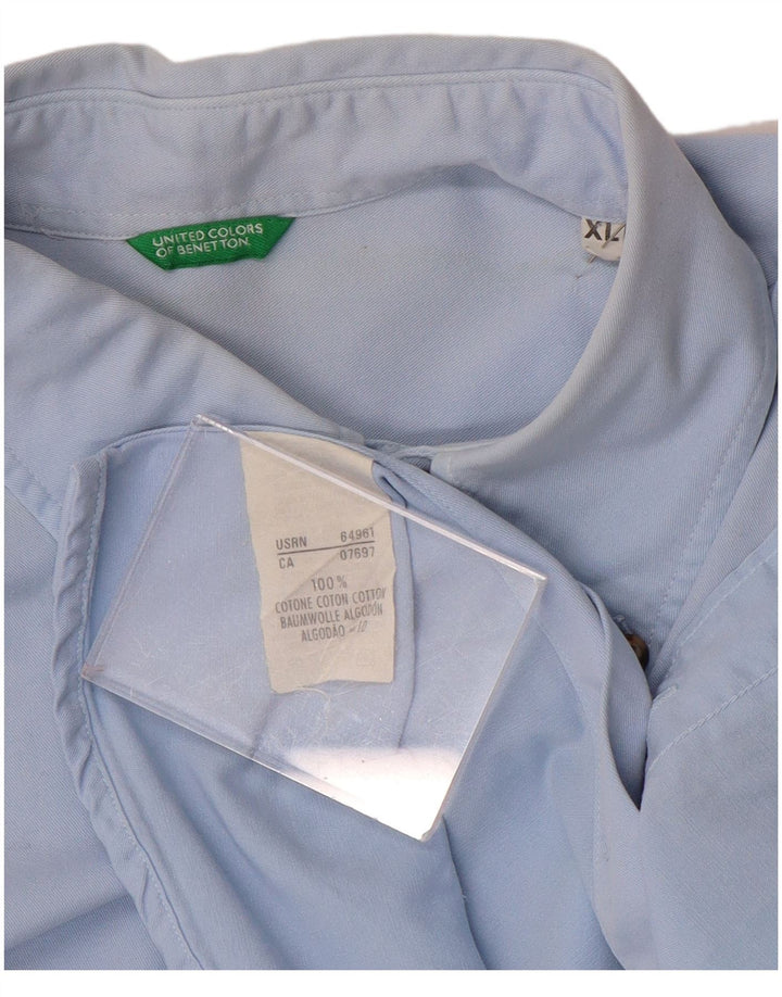 Benetton Herreskjorte XL Blå Bomuld