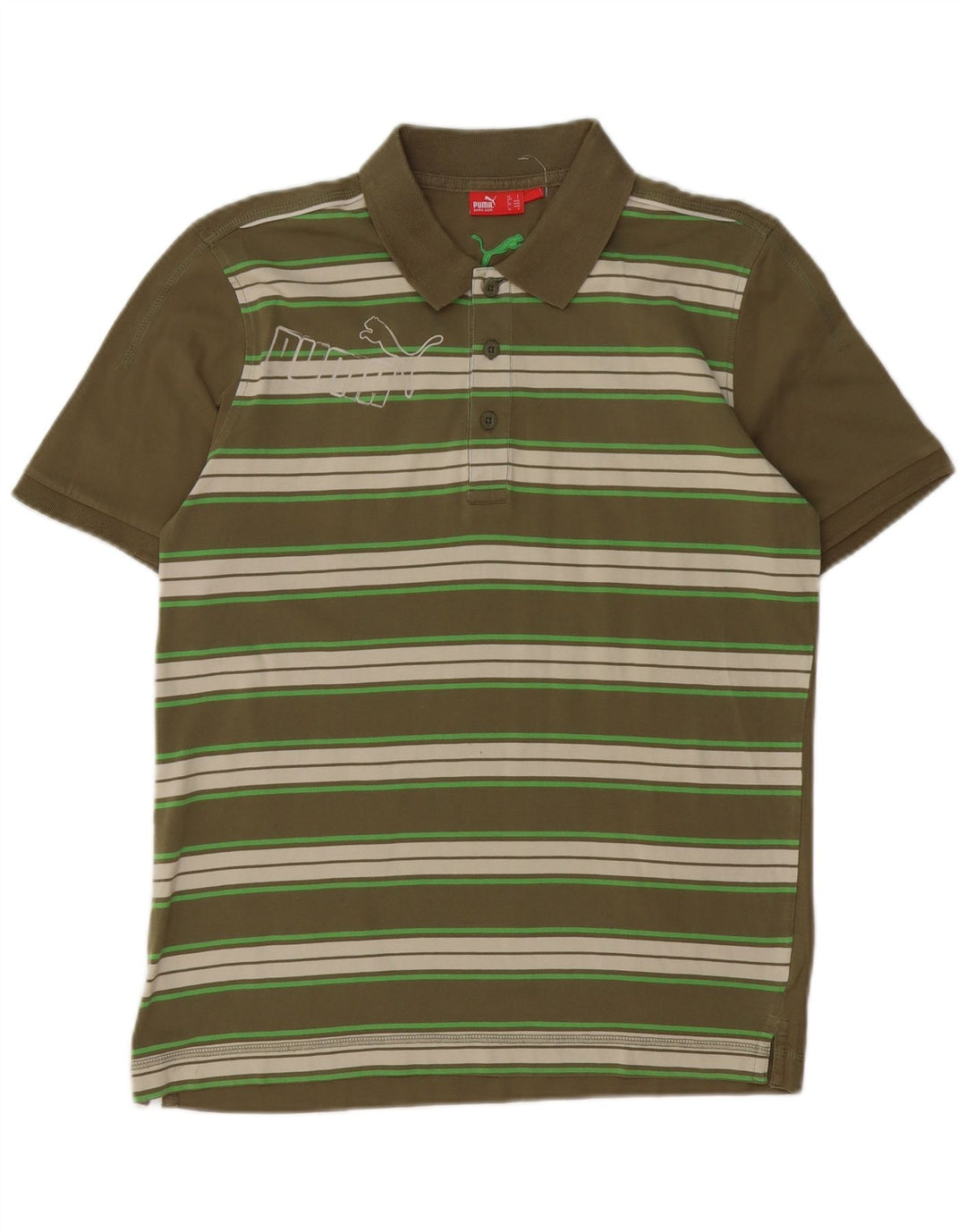 Puma Herre grafisk poloshirt lille Khaki stribet bomuld