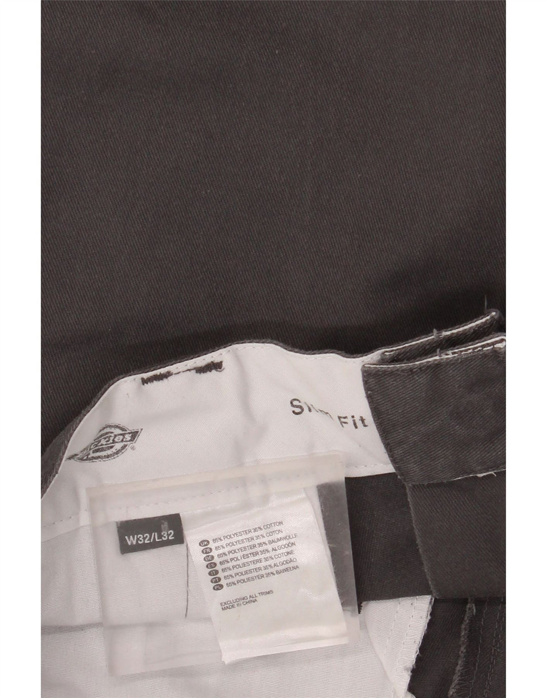 DICKIES Slim Fit Chinobukser til mænd W32 L32 Grå polyester