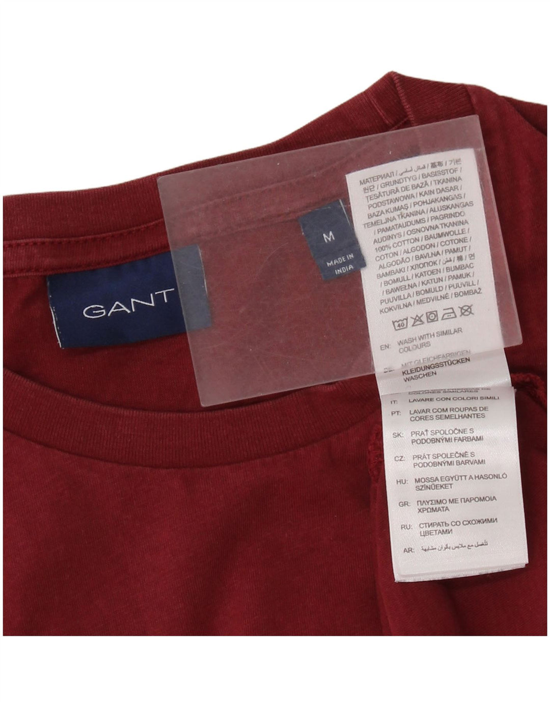 Gant T-Shirt Top Medium Bourgogne Bomuld