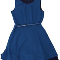 Oasis Dame Ærmeløs A-Line Kjole UK 10 Small Blue Polyester
