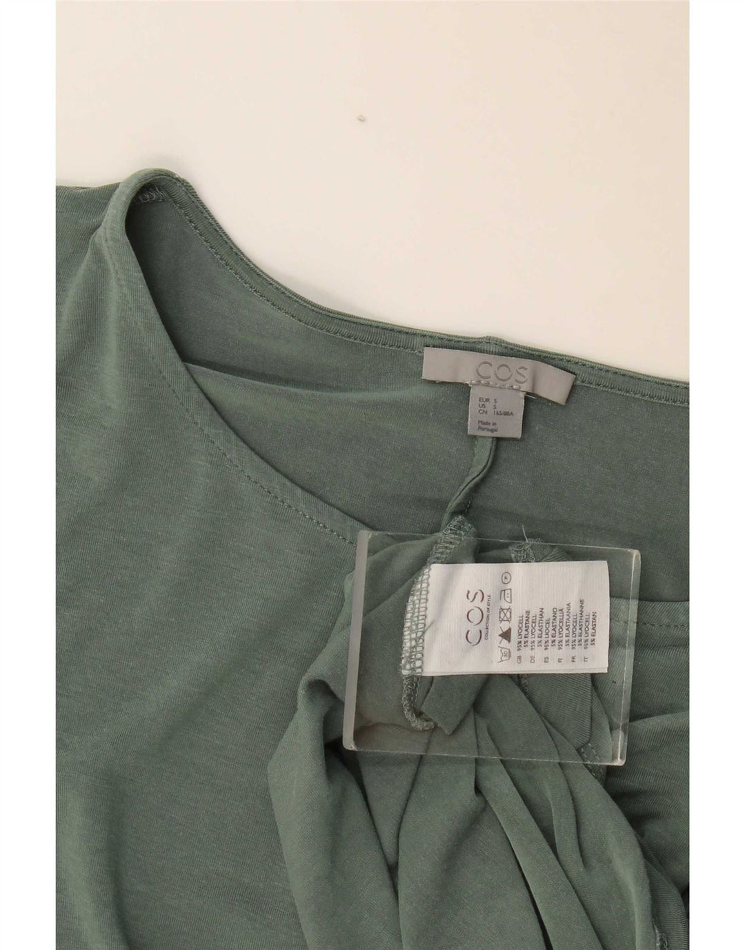 Cos Dame Oversized Top Langærmet UK 10 Small Green Lyocell