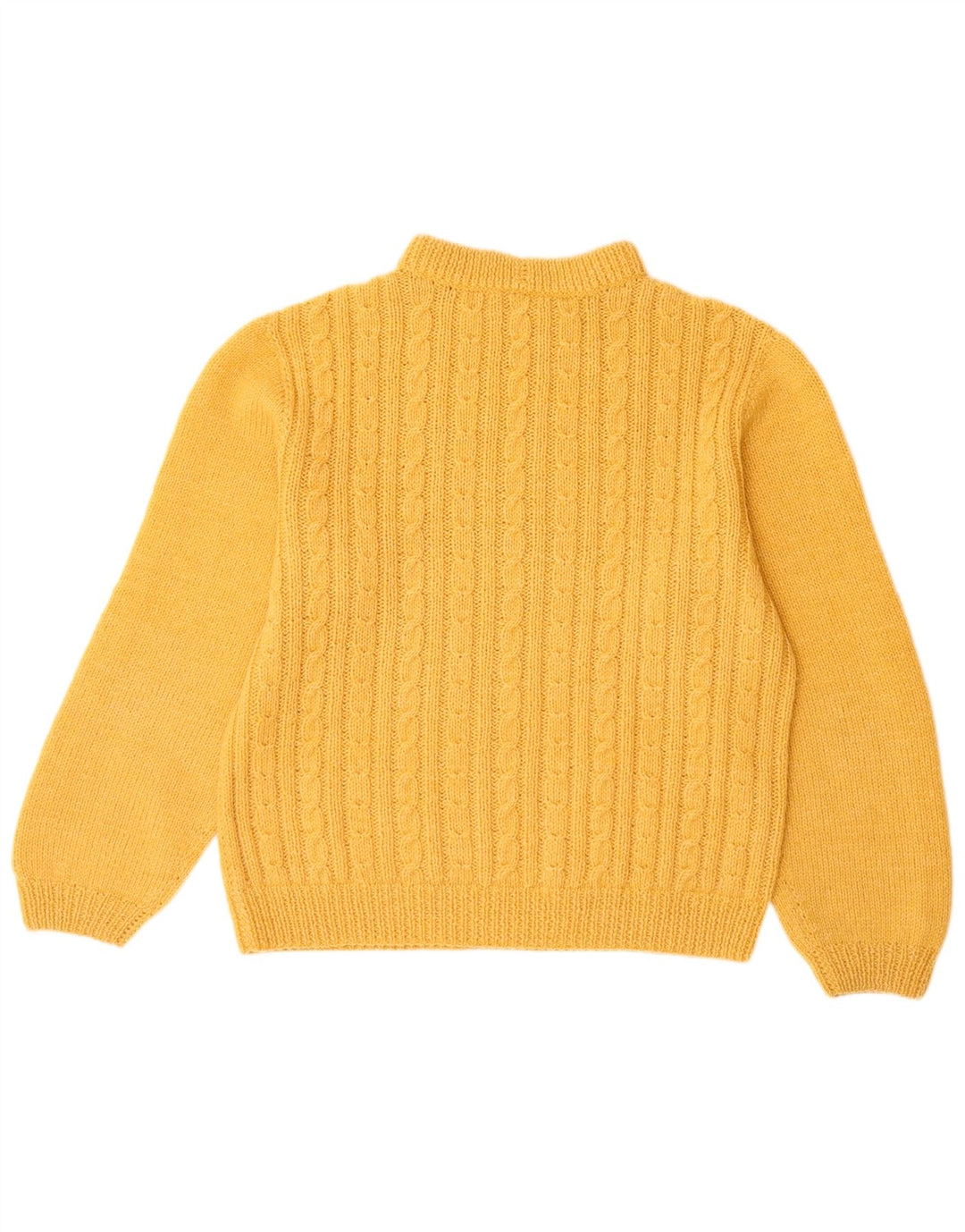 VINTAGE Dame Turtle Neck Sweater UK 14 Large Yellow