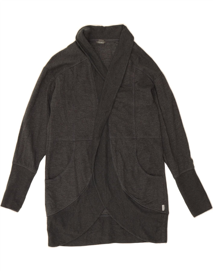 EDDIE BAUER Womens Longline Cardigan Sweater UK 10 Small Grey Cotton Vintage Eddie Bauer and Second-Hand Eddie Bauer from Messina Hembry 