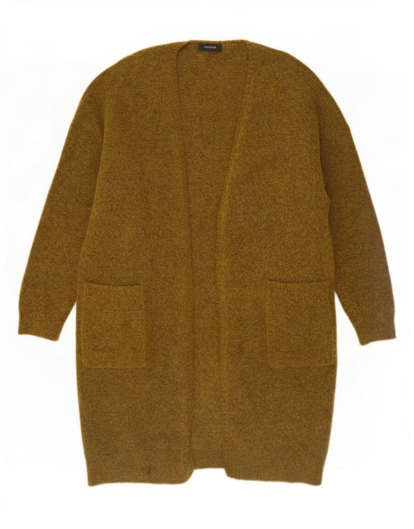 Marks & Spencer Dame Longline Open Cardigan Sweater UK 14 Medium Khaki