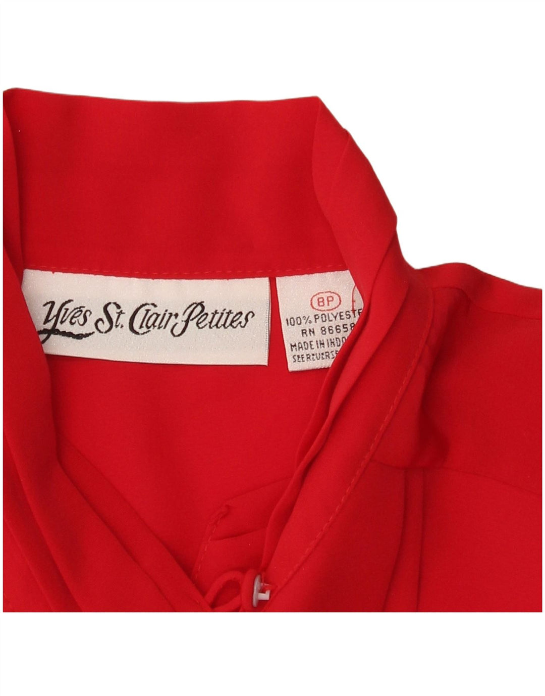 Yves St. Clair Petites Dameskjortebluse US 8 Medium Rød Polyester