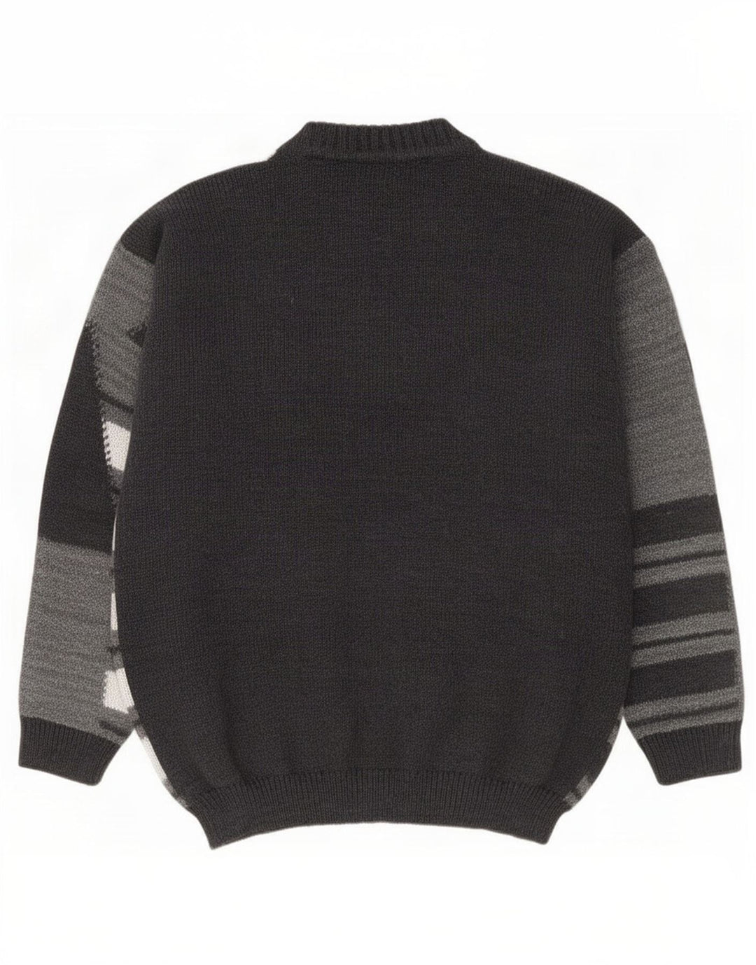 Antonio Baldan Herre Turtle Neck Jumper Sweater Stor Grå Geometrisk Uld
