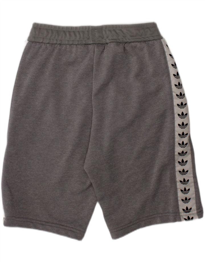 ADIDAS Boys Graphic Sport Shorts 9-10 Years  Grey Striped Vintage Adidas and Second-Hand Adidas from Messina Hembry 