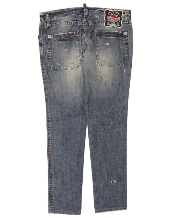 Dsquared2 Kvinder Distressed Slim Jeans W32 L32 Blå Bomuld