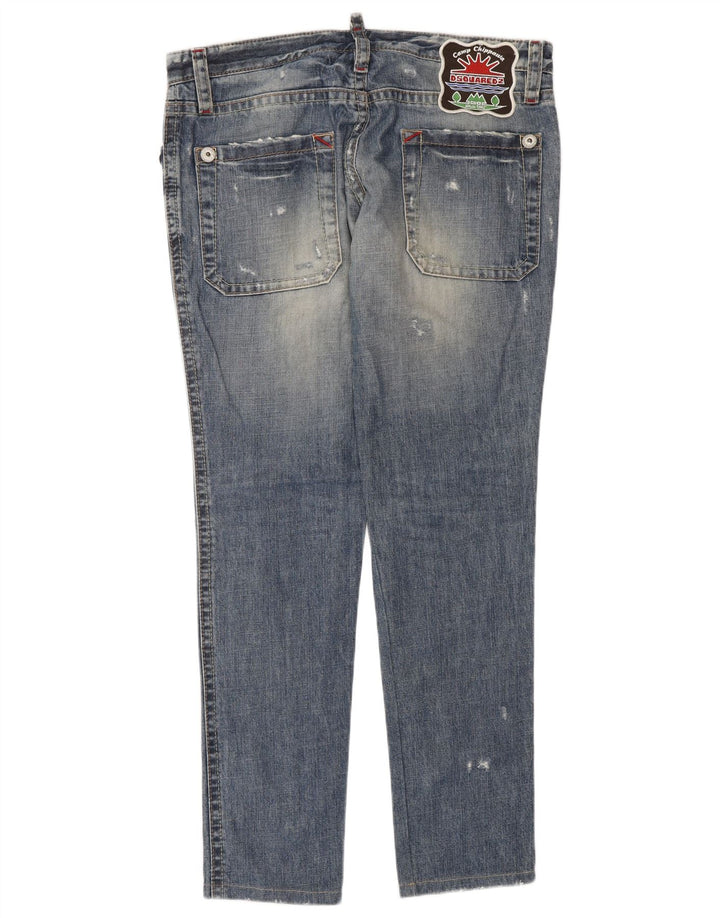 Dsquared2 Kvinder Distressed Slim Jeans W32 L32 Blå Bomuld