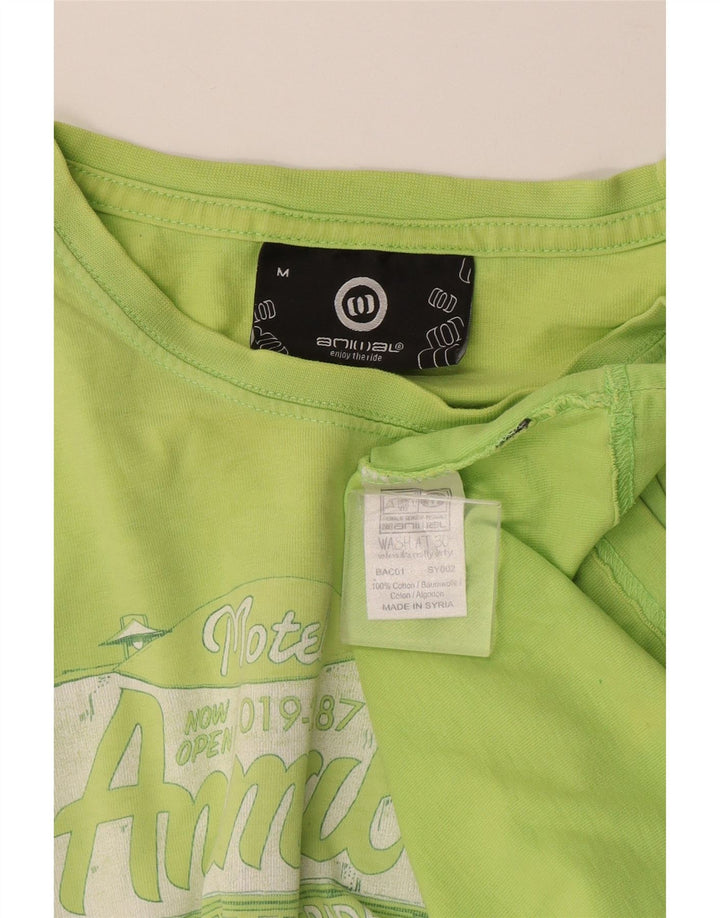 Animal Herre Grafisk T-Shirt Top Medium Grøn Bomuld