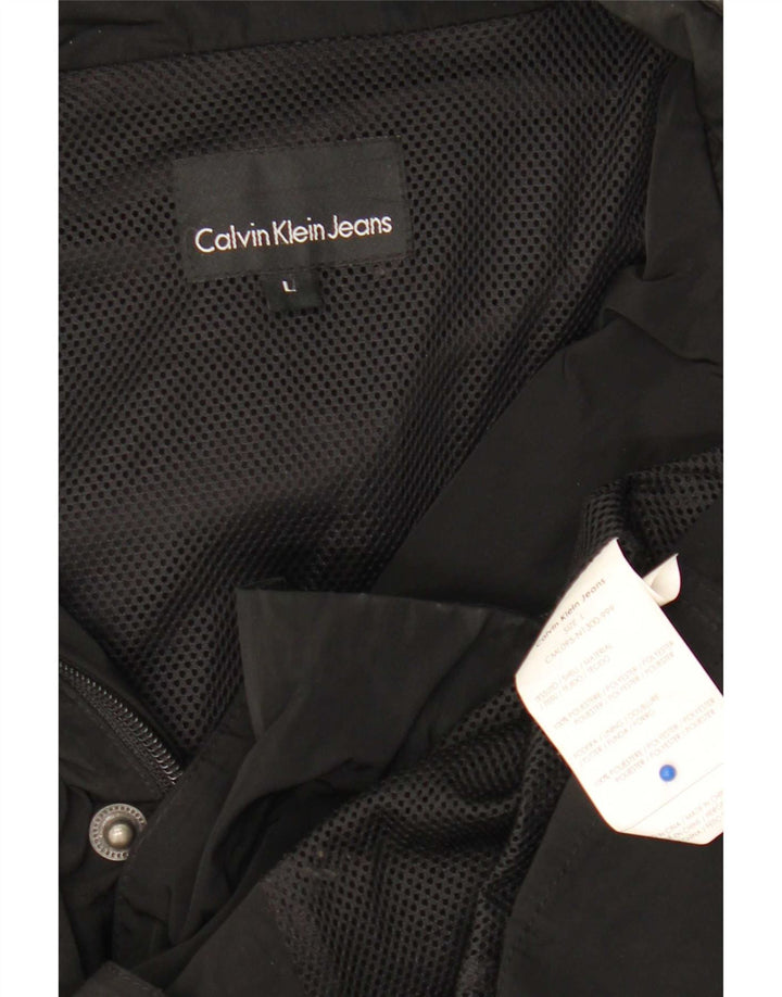 Calvin Klein Jeans Herre Military Jacket UK 40 Large Black Polyester
