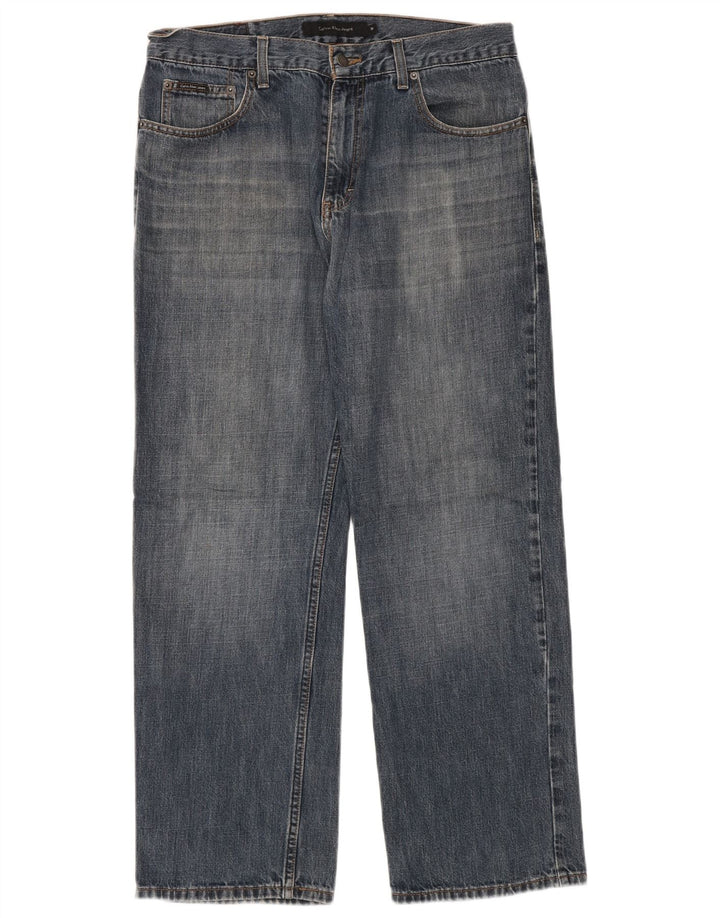 Calvin Klein Straight Jeans til mænd W34 L30 Blå Bomuld