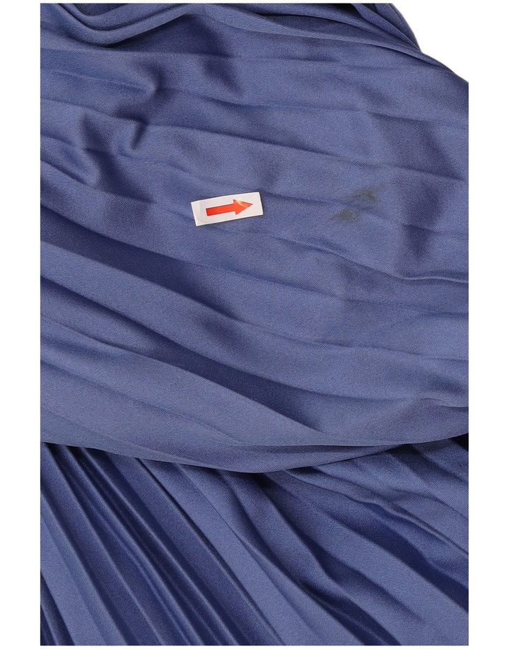 Vintage langærmet maxikjole til kvinder UK 12 Medium Blue