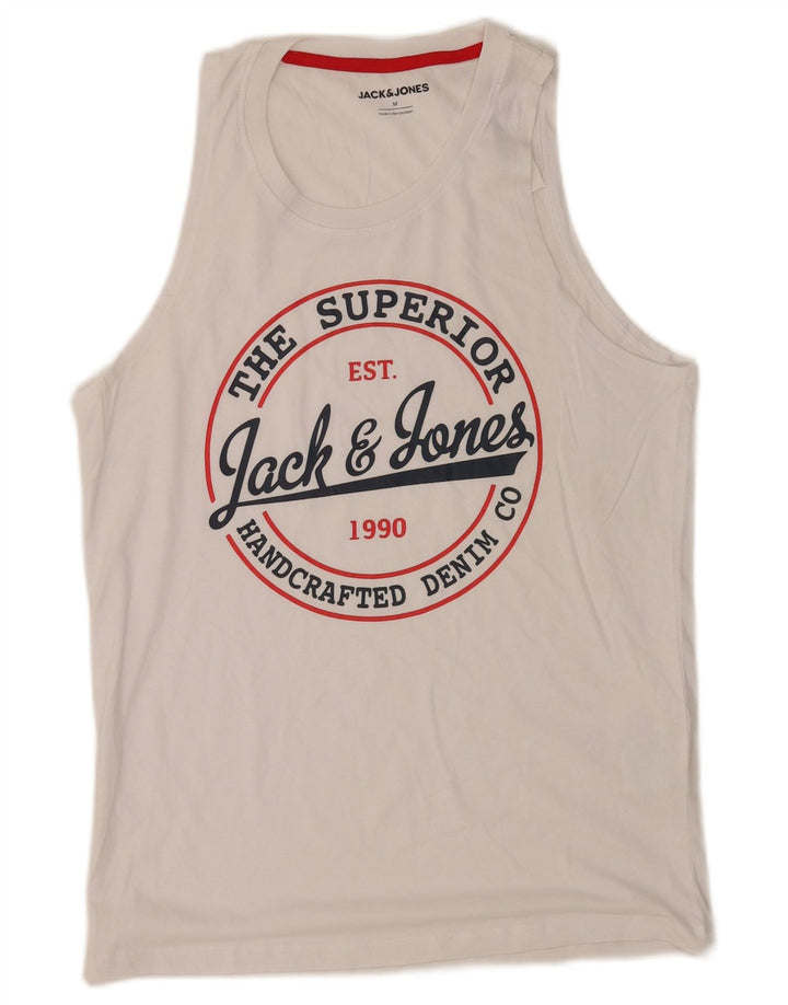 Jack & Jones Herre grafisk T-shirt Top Medium Hvid Bomuld