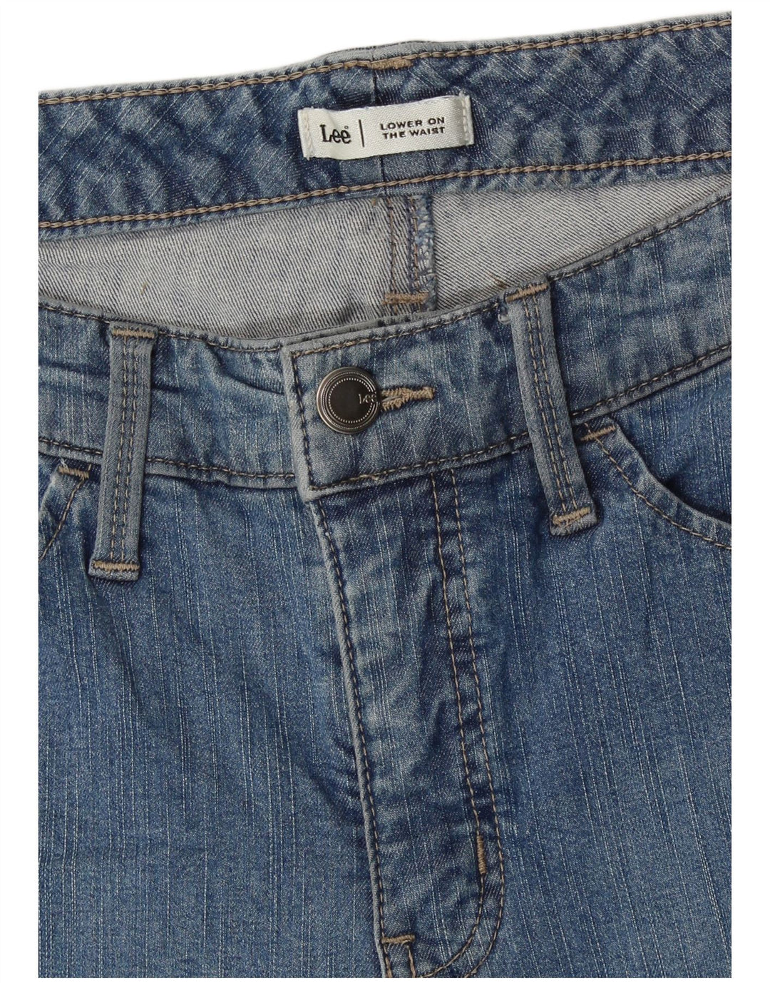 LEE Dame Lavtalje Capri Jeans W30 L17 Blå