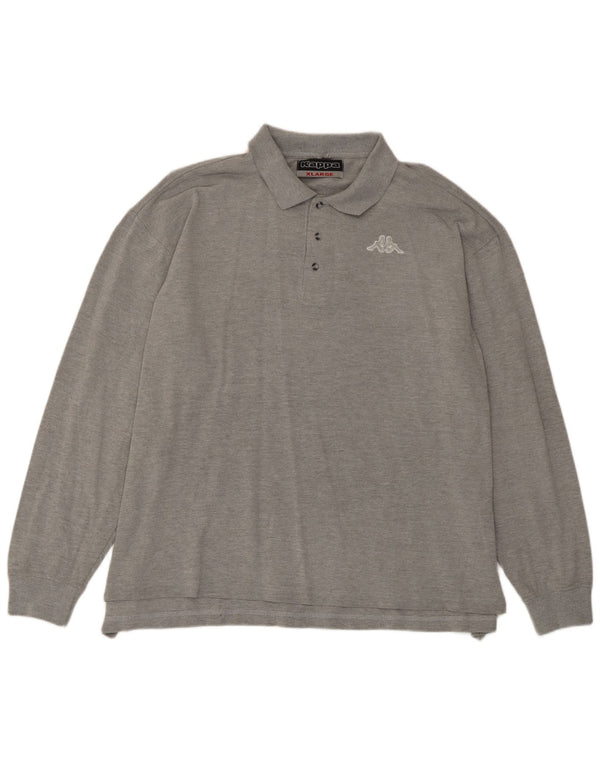 Kappa Langærmet Polo Shirt til mænd XL Grå Bomuld