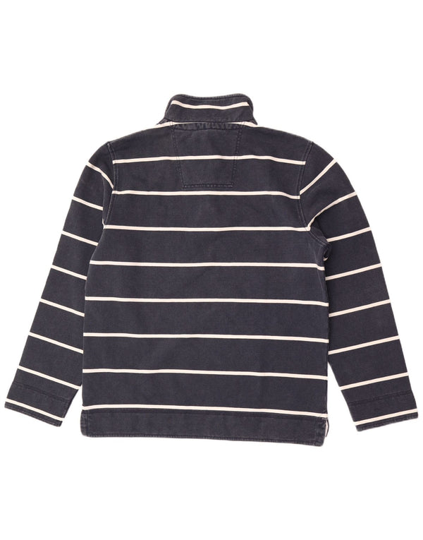 Besætningstøj Herre Zip Neck Sweatshirt Jumper Large Navy Blue Stribet
