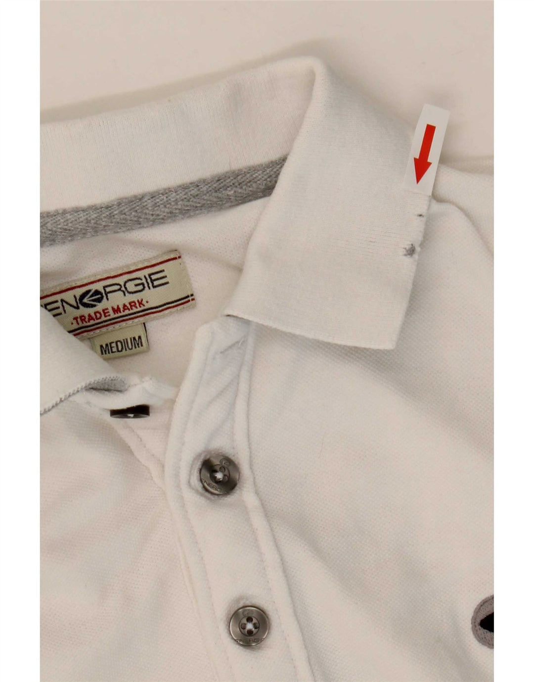Energie Langærmet poloshirt til mænd, medium hvid