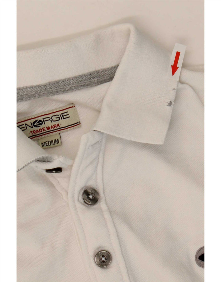 Energie Langærmet poloshirt til mænd, medium hvid