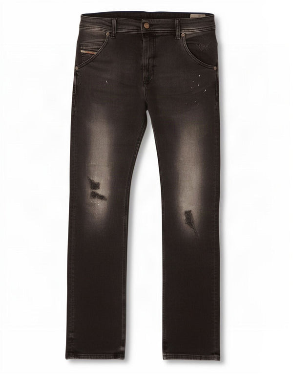 Diesel Boys Krooley Distressed Slim Jeans 15-16 år W30 L31 Sort Bomuld