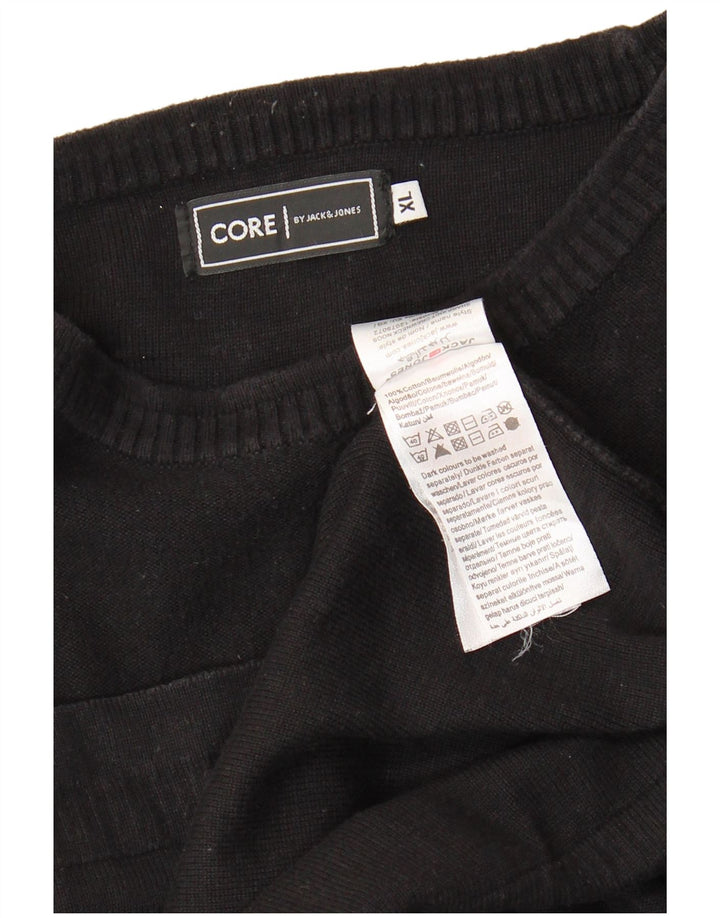 Jack & Jones Herre sweater med rund hals XL sort bomuld