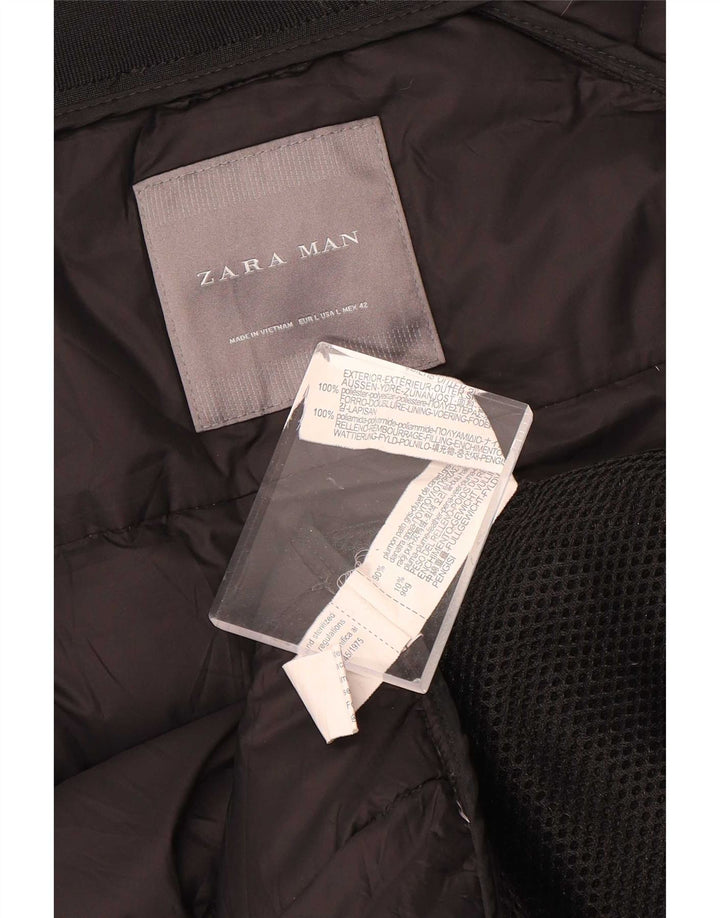 Zara Polstret Herrejakke UK 40 Stor Sort Polyester