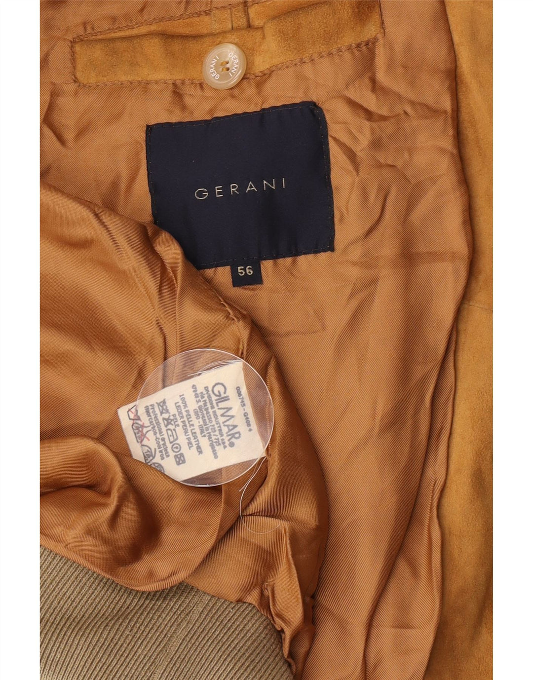 Gerani Herre Ruskind Bomber Jacket IT 56 3XL Beige Læder