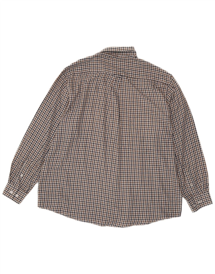 James Pringle herreskjorte XL brun ternet polyester
