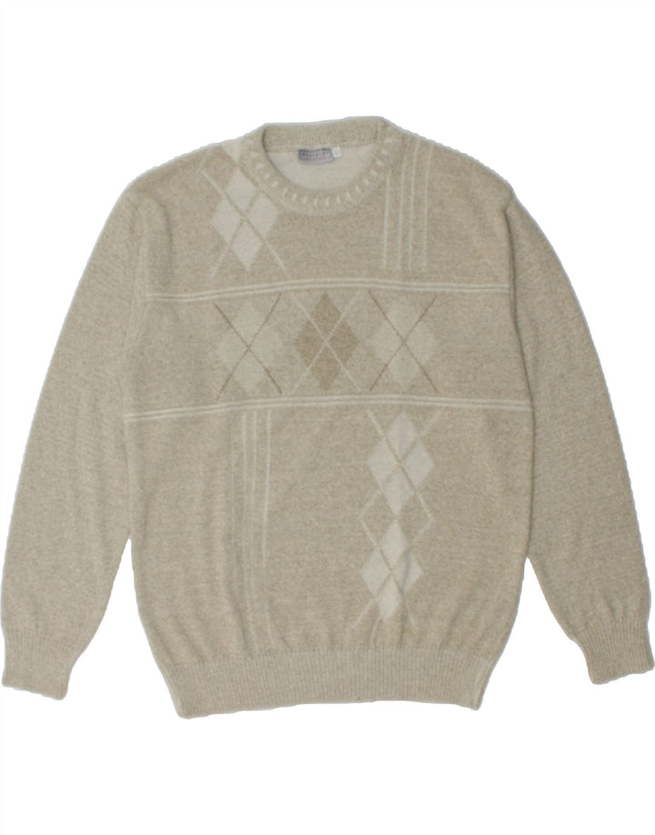WESTBURY Mens Crew Neck Jumper Sweater Large Grey Argyle/Diamond Cotton Vintage WESTBURY and Second-Hand WESTBURY from Messina Hembry 