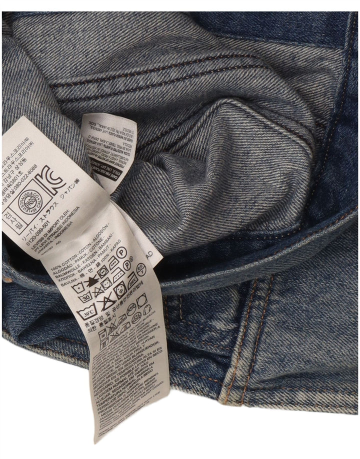 Levi's Womens Crop Denim Gilet UK 12 Medium Blue Cotton