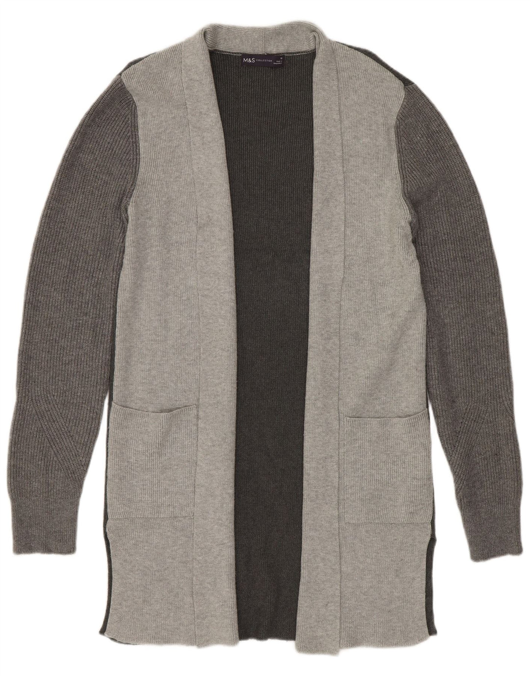 Marks & Spencer Dame Longline Cardigan Sweater UK 10 Small Grey