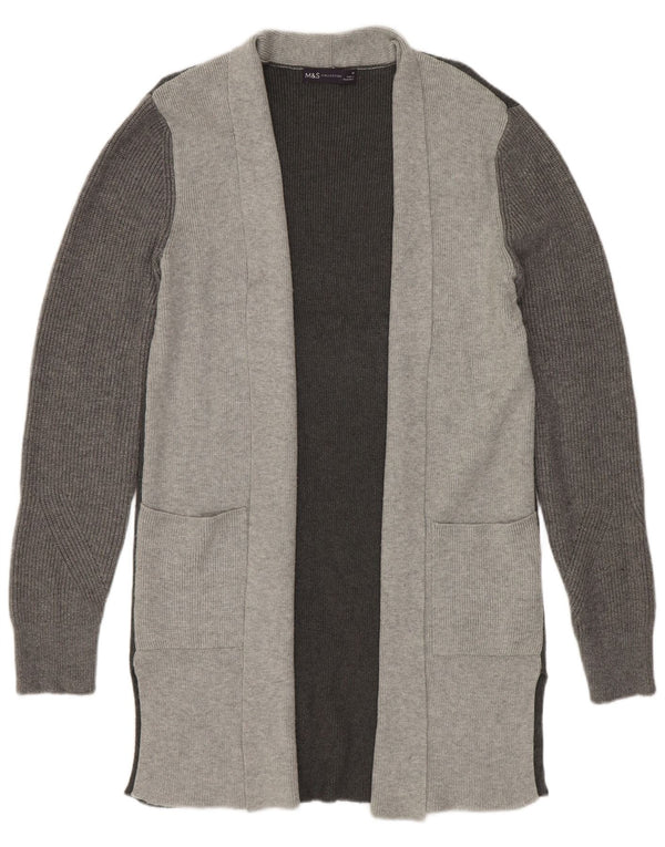 Marks & Spencer Dame Longline Cardigan Sweater UK 10 Small Grey