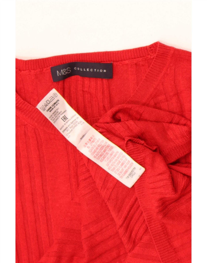 Marks & Spencer T-shirt top til kvinder UK 12 Medium rød viskose