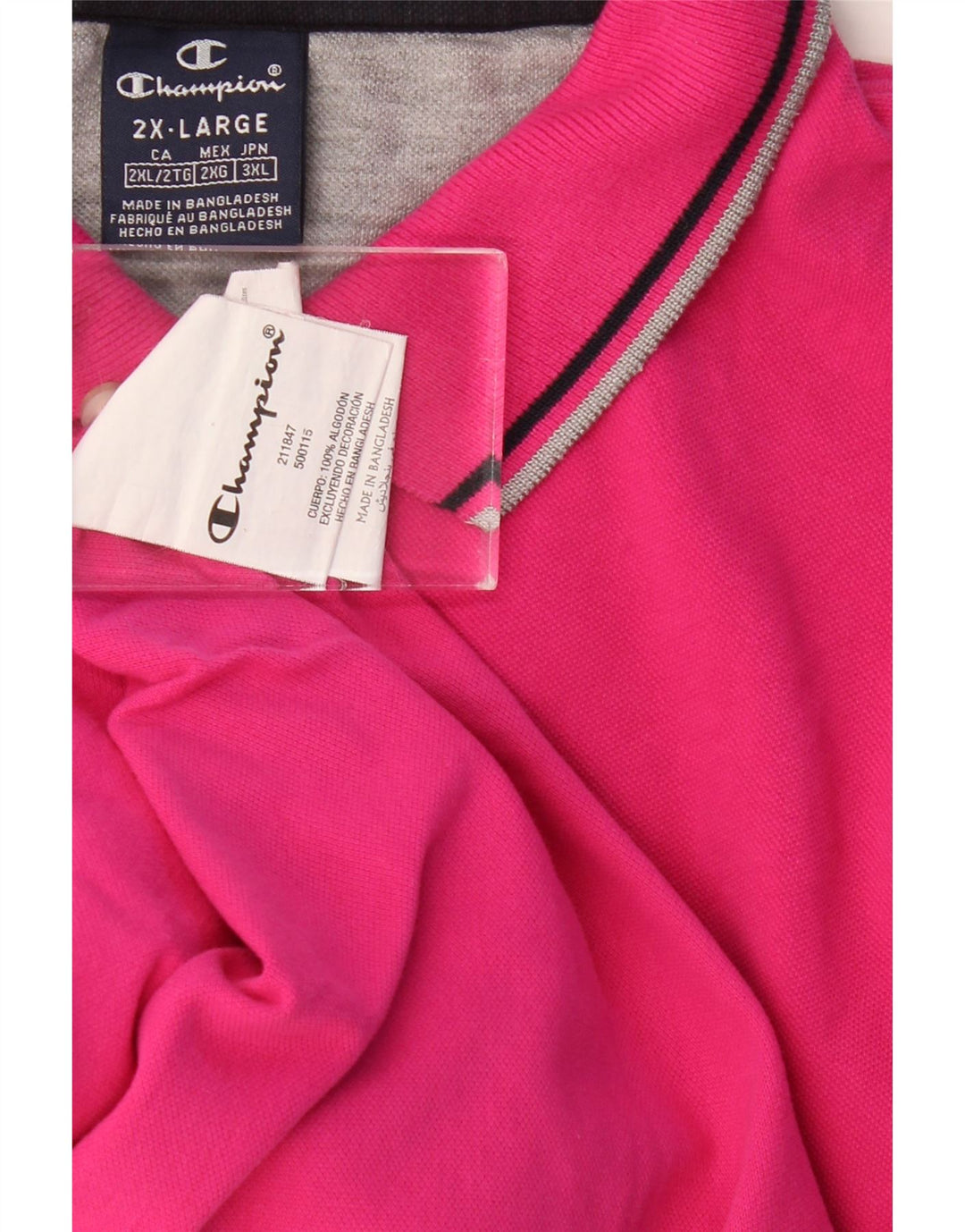 CHAMPION Polo shirt til mænd 2XL Pink Bomuld