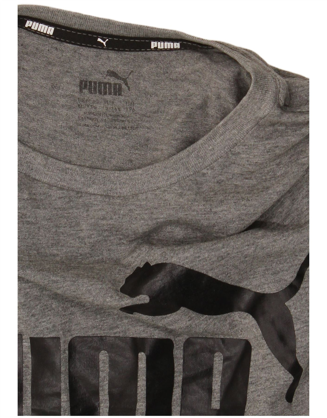 PUMA Boys Graphic T-Shirt Top 15-16 Years Grey Cotton