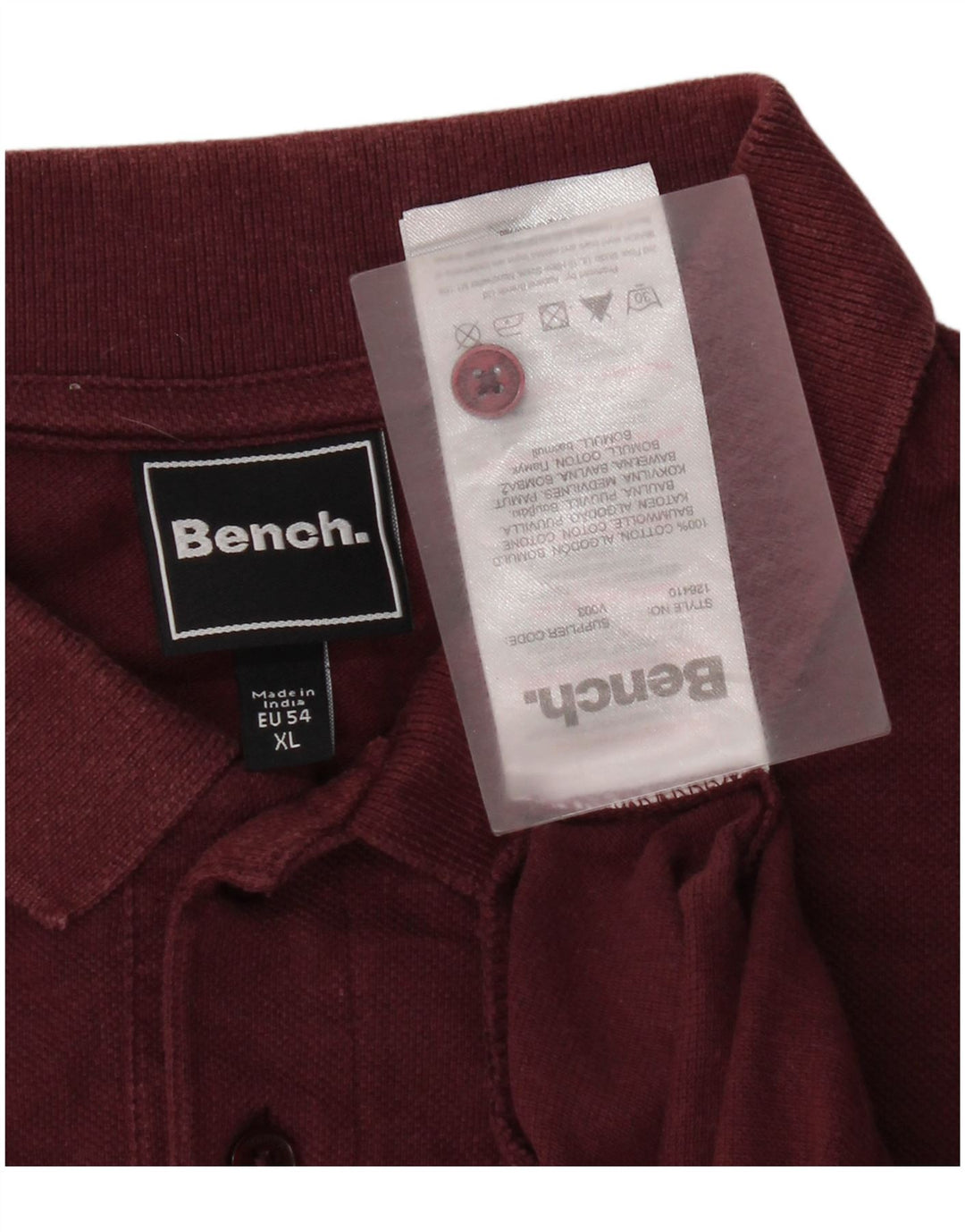 Bænk herre poloshirt XL Bourgogne bomuld